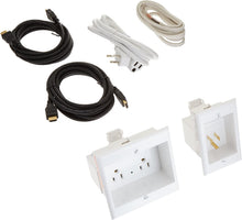 Load image into Gallery viewer, PowerBridge TWO-PRO-6 Dual Power Outlet Professional Grade Recessed In-Wall Cable Management System for Wall-Mounted Flat Screen LED, LCD, and Plasma TV’s