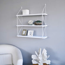 Load image into Gallery viewer, WELLAND 3-Tier Display Wall Shelf Storage Rack Wall Rack Holder Rack, White