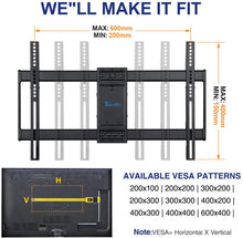 Load image into Gallery viewer, RENTLIV TV Mount Full Motion with Articulating Arms for 37-70 inch Flat Curved Screen LED 4K TVs, Tilt Swivel Rotation TV Wall Mounts TV Bracket with Max VESA 600x400mm,Fits 8" 16" Wood Studs