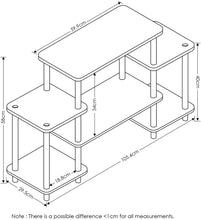 Load image into Gallery viewer, Furinno Turn-N-Tube No Tools Entertainment TV Stands, Black\/Grey