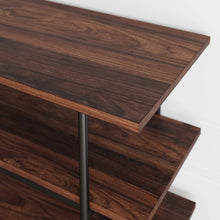 Load image into Gallery viewer, Nathan James Adler 3-Tier Modern TV Stand or Media Console Entertainment Center with Storage Shelves, Warm Walnut