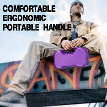 Load image into Gallery viewer, Portable Bluetooth Speakers V5.0, Waterproof Wireless Home Party Speaker, 25W Rich Bass Impressive Sound, 15 Hrs Playtime & Wireless Stereo Pairing, Built-in Mic, Durable for Indoor, Outdoor - Purple