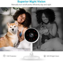 Load image into Gallery viewer, Home Security Camera, Littlelf 1080P FHD Indoor WiFi Wireless Camera with 2-Way Audio, Night Vision, Motion Detection for Pet/Elder/Baby Monitor, Cloud Storage and MicroSD Support (Not Included)