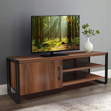 Load image into Gallery viewer, Amzdeal TV Stand Entertainment Center for Television up to 43", TV Cabinet Media Console with Cabinet Door, Storage Shelves and Metal Frame for Living Room, Rustic Brown