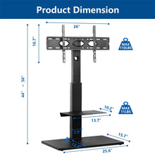 Load image into Gallery viewer, Rfiver Universal Swivel Floor TV Stand for Most 32"-65" LCD LED Flat\/Curved Screen TVs, TV and Media Shelf Height Adjustable, Sturdy Wood TV Mount Stand with Internal Cable Management, Black