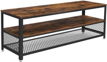 Load image into Gallery viewer, VASAGLE BRYCE TV Stand, Lengthened TV Cabinet, Console, Coffee Table with Metal Frame, Wood-Like Grain, Industrial for Living Room, Rustic Brown ULTV50BX