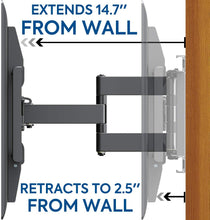 Load image into Gallery viewer, Mounting Dream TV Wall Mounts TV Bracket for 42-70 Inch TVs, Premium TV Mount, Full Motion TV Wall Mount with Articulating Arms, Max VESA 600x400mm and 100 LBS, Fits 16", 18", 24" Studs MD2296-24K