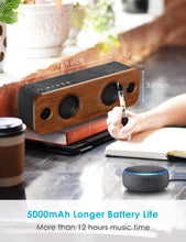 Load image into Gallery viewer, AOMAIS Life Bluetooth Speakers, 30W Loud Home Party Wireless Speaker, 2 Woofer and 2 Tweeters for Deeper Bass Stereo Sound, 100 Ft Bluetooth V5.0 and 12-Hour Playtime Subwoofer, Imitation Wood Panel