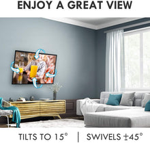 Load image into Gallery viewer, MOUNTUP Full Motion TV Wall Mount Bracket for 42-70 Inch Flat Screen/Curved TVs, Wall Mount TV Bracket - Articulating Arms with Smooth Extension, Swivel, Tilt, Max VESA 600x400mm and 100LBS, MU0012