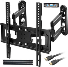 Load image into Gallery viewer, Corner TV Wall Mount FOZIMOA Full Motion TV Mount Bracket for Most 32-50 inch Flat TVs with Dual Articulating Arm Tilt Swivel up to 77 lbs Max VESA 400x400mm HDMI Cable Ties Level Included