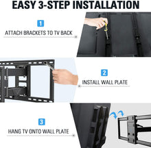 Load image into Gallery viewer, Mounting Dream TV Wall Mount TV Bracket for 42-84 Inch TVs, Universal Full Motion TV Mount with Articulating Arms, Max VESA 800x400mm 132 lbs. Loading, Easy to Install on 16", 18", 24" Studs MD2298-XL