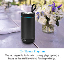 Load image into Gallery viewer, COMISO Waterproof Bluetooth Speakers Outdoor Wireless Portable Speaker with 20 Hours Playtime Superior Sound for Camping, Beach, Sports, Pool Party, Shower (Dark Grey)