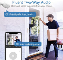 Load image into Gallery viewer, Security Camera Outdoor, Goowls 1080P HD 2.4G WiFi Home Surveillance Camera Plug-in with Waterproof Night Vision 2-Way Audio Motion Detection Cloud Service Compatible with Alexa 2 Packs