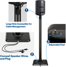 Load image into Gallery viewer, Mounting Dream Speaker Stands Bookshelf Speaker Stands for Universal Satellite Speakers, Set of 2 for Bose Polk JBL Sony Yamaha and Others - 11 lbs Capacity