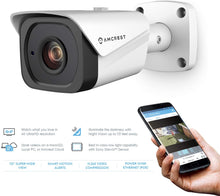 Load image into Gallery viewer, Amcrest UltraHD 4K (8MP) Outdoor Bullet POE IP Camera, 3840x2160, 131ft NightVision, 2.8mm Lens, IP67 Weatherproof, MicroSD Recording, White (IP8M-2496EW-28MM)