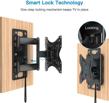 Load image into Gallery viewer, Perlesmith RV Lockable TV Wall Mount for Most 23-43 Inch LED, LCD, OLED Plasma, Flat Screen TVs Full Motion with Articulating Arm Bears up to 77 lbs Swivels Tilts Extends for MotorHomes Camper Trailer