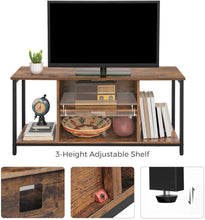 Load image into Gallery viewer, VASAGLE ALINRU Small TV Stand for 50 Inches TV, TV Console Table with Storage, Entertainment Center, for Living Room, Small Space, Industrial Rustic Brown ULTV39BX