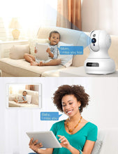 Load image into Gallery viewer, Wireless Camera, 1080P HD WiFi Pet Camera Baby Monitor, Pan\/Tilt\/Zoom IP Camera for Elder\/Nanny Security Cam Night Vision Motion Detection 2-Way Audio Cloud Service Available Webcam White