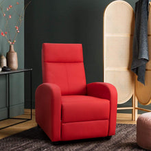 Load image into Gallery viewer, Homall Recliner Chair Padded Seat PU Leather for Living Room Single Sofa Recliner Modern Recliner Seat Club Chair Home Theater Seating (Red)