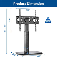 Load image into Gallery viewer, Rfiver Universal Tabletop TV Stand Base with Swivel Mount Height Adjustable fit Most 32" - 65" LCD LED Flat Panel Screen or Curved TVs, Black