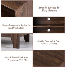 Load image into Gallery viewer, Tangkula Wooden TV Stand, Rustic Style Universal Stand for TV's up to 65" Flat Screen, Home Living Room Storage Console Entertainment Center, 58 Inch TV Stand (Walnut)