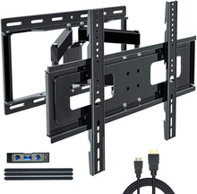Load image into Gallery viewer, Full Motion TV Wall Mount Bracket for Most 32-80 Inch LED\/LCD\/OLED Flat Curved TVs with Dual Articulating Arms Swivel Tilts Rotation fits 16”Stud. MAX VESA 600X400mm and Loading Capacity 110 lbs.
