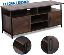 Load image into Gallery viewer, Sekey Home 58" Entertainment Center Wood Media TV Stand | Storage Console, Smoky Oak