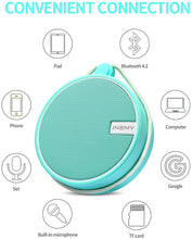 Load image into Gallery viewer, INSMY Portable IPX7 Waterproof Bluetooth Speaker, Wireless Outdoor Speaker Shower Speaker, with HD Sound, Support TF Card, Suction Cup, 12H Playtime, for Kayaking, Boating, Hiking (Mint)