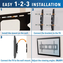 Load image into Gallery viewer, Mount-It! Large Tilting TV Wall Mount Bracket | 42 43 50 55 58 65 70 75 80 Inch | 220 Pound Capacity | VESA Compatible | Low Profile | Flat Screens