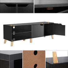 Load image into Gallery viewer, Homfa 55 in TV Stand with 2 Doors and Shelves, Modern Console Entertainment Center Media Console Storage Cabinet for Living Room Home, Black