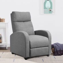 Load image into Gallery viewer, JUMMICO Fabric Recliner Chair Adjustable Home Theater Single Massage Recliner Sofa Furniture with Thick Seat Cushion and Backrest Modern Living Room Recliners (Grey)