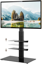 Load image into Gallery viewer, TAVR Mobile TV Stand Rolling TV Cart Floor Stand with Mount on Lockable Wheels Height Adjustable Shelf for 32-70 inch Flat Screen or Curved TVs Monitors Display Trolley Stand Loading 110lbs