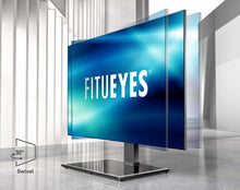 Load image into Gallery viewer, FITUEYES Universal TV Stand\/Base Swivel Tabletop TV Stand with Mount for 40 to 80 inch Flat Screen TV 60 Degree Swivel 6 Level Height Adjustable,Tempered Glass Base,Holds up to 110lbs Screens