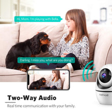 Load image into Gallery viewer, Dog Camera, Netvue 1080P FHD 2.4GHz WiFi Pet Camera, Indoor Security Camera for Pet/Baby/Nanny, AI Human Detection, Night Vision, Cloud Storage/TF Card, 2-Way Audio Compatible with Alexa
