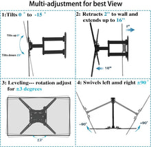 Load image into Gallery viewer, Everstone Heavy Duty Single Stud TV Wall Mount Bracket for Most 32-70 Inch LED,LCD,OLED,Plasma Flat Screen,Curved TVs,with Full Motion Articulating Arm,Up to VESA600x400 and 110LB