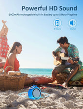 Load image into Gallery viewer, Outdoor Waterproof Bluetooth Speaker,Kunodi Wireless Portable Mini Shower Travel Speaker with Subwoofer, Enhanced Bass, Built in Mic for Sports, Pool, Beach, Hiking, Camping (Blue)