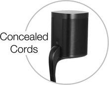 Load image into Gallery viewer, GT STUDIO SONOS Speaker Stands for SONOS One, One SL, Play:1, Play:3, Premium Design Improves Surround Sound, Heavy Base, Complete Cord Concealment - (Pair, Black)