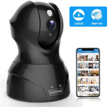 Load image into Gallery viewer, Wireless Security Camera with Two-way Audio - KAMTRON 1080P HD WiFi Security Surveillance IP Camera Home Baby Monitor with Motion Detection Night Vision, Black