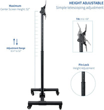 Load image into Gallery viewer, VIVO Mobile TV Display Stand for 13 to 42 inch LED LCD Flat Panel Screens | Rolling Floor Stand Height Adjustable Mount with Wheels (STAND-TV07W)
