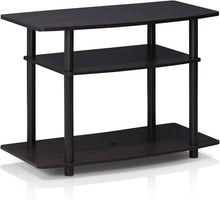 Load image into Gallery viewer, FURINNO Turn-N-Tube 3-Tier TV Stand, Espresso\/Black