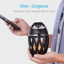 Load image into Gallery viewer, DIKAOU Led flame table lamp, Torch atmosphere Bluetooth speakers&Outdoor Portable Stereo Speaker with HD Audio and Enhanced Bass,LED flickers warm yellow lights BT4.2 for iPhone\/iPad \/Android