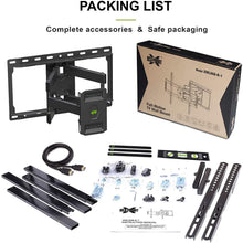 Load image into Gallery viewer, USX MOUNT Full Motion TV Wall Mount for Most 47-84 inch Flat Screen/LED/4K TVs, TV Mount Bracket Dual Swivel Articulating Tilt 6 Arms, Max VESA 600x400mm, Holds up to 132lbs, Arms Up to 16" Wood Stud