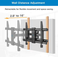 Load image into Gallery viewer, PERLESMITH Full Motion TV Wall Mount for Most 37-70 Inch TVs up to 132lbs - Fits 16”, 18”, 24” Wood Studs - Articulating TV Mount Dual Arms with Tilts, Swivels & Extends 16”, Max VESA 600x400mm