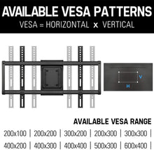 Load image into Gallery viewer, Mounting Dream TV Mount for Most 42-70 inch Flat Screen TVs Up to 100 lbs, Full Motion TV Wall Mount with Swivel Articulating 6 Arms, TV Wall Mounts Fit 12-16” Wood Studs, Max VESA 600x400mm