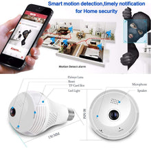 Load image into Gallery viewer, SARCCH Light Bulb Camera,Dome Surveillance Camera 1080P 2.4GHz WiFi 360 Degree Wireless Security IP Panoramic,with IR Motion Detection, Night Vision, Alarm, for Home, Office, Baby, Pet Monitor