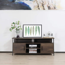 Load image into Gallery viewer, Sekey Home 58" Entertainment Center Wood Media TV Stand | Storage Console, Smoky Oak
