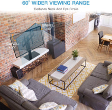 Load image into Gallery viewer, PERLESMITH Universal Swivel TV Stand / Base - Table Top TV Stand for 37-65 inch LCD LED TVs - Height Adjustable TV Mount Stand with Tempered Glass Base, VESA 600x400mm, Holds up to 88lbs