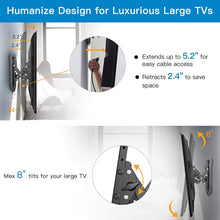 Load image into Gallery viewer, Advanced Full Tilt Extension TV Wall Mount Bracket for Most 50-90 Inch OLED LCD LED Curved Flat TVs-Extends for Max Tilting On Large TVs, fits 16-24 Inch Studs, Max 165 LBS VESA 600x400mm by Pipishell