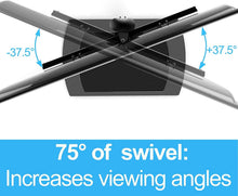 Load image into Gallery viewer, FITUEYES Universal Floor TV Stand with Swivel Mount Tempered Glass Base & Shelves for 32 to 65 inch LCD, LED OLED TVs TT306501GB, Black