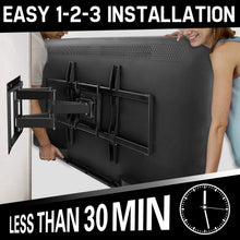 Load image into Gallery viewer, Mounting Dream TV Mount for Most 42-70 inch Flat Screen TVs Up to 100 lbs, Full Motion TV Wall Mount with Swivel Articulating 6 Arms, TV Wall Mounts Fit 12-16” Wood Studs, Max VESA 600x400mm